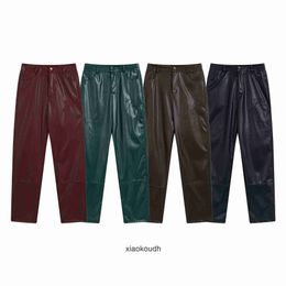 Pantalon de créateur haut de gamme Rhude pour lettre de mode automne / hiver, pantalon en cuir décontracté brodé avec des étiquettes originales de 1: 1