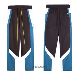 Pantalones de diseñador de alta gama Rhude para pantalones deportivos de contraste para hombres de otoño/invierno con etiquetas originales 1: 1