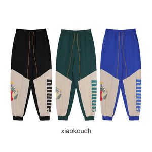 Rhude high -end designer broek voor mode kokosboom en duivenprint hiphop werk slijtage casual broek met 1: 1 originele labels