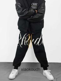 Rhude high -end designer broek voor letter zacht gebreide casual broek met magische broek hiphopbroek warme hiphopbroeken mode met 1: 1 originele labels