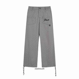 Rhude High End Designer pantalon pour Meichao Classic Broidery Letter Style Pantal Sweet Trawstring Casual Pantal