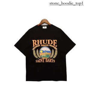 Rhude Hip Hop Streetwear Designer Mens T-shirt Trendy Rhude Shirt High Quality Clain Graphic imprimé Clothing Rhud Rhude Dry Rhude Polo Tee 7329