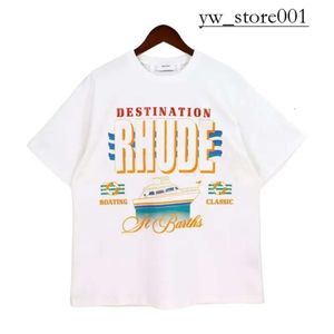 Rhude Hip Hop Streetwear Famous Designer Mens T-shirt Fashion Rhude Shirt High Quality Clain Graphic imprimé Vêtements Rhude Dry Rhude Polo T-shirt 3183