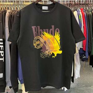 Rhude Hip Hop Streetwear Famous Designer Mens T-shirt Fashion Rhude Shirt High Quality Clain Graphic imprimé Vêtements Rhude Dry Rhude Polo T-shirt 4464