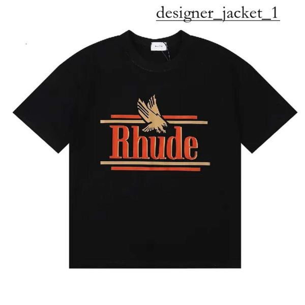 Rhude Hip Hop Streetwear Famous Designer Mens T-shirt Trendy Rhude Shirt High Quality Clain Graphic Imprimé Vêtements Rhude Dry Rhude Polo T-shirt 6527