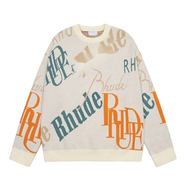 Rhude Sweat à capuche Designer Mode Homme et femme Style de fleur de cajou Col rond Pull ample Commuter Ins asymétrique avec étiquette et logo