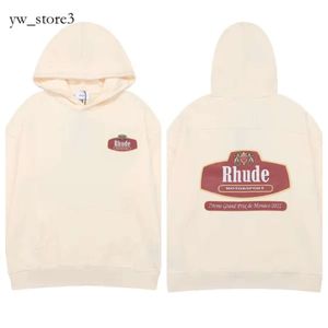 Rhude Sweat à capuche Sweat à capuche pour hommes Femmes Spring Black Ruhuu Palm Hoody 100 Coton American Style Street Sweet Hoody Pullover Us Size S-XXXL AE3F