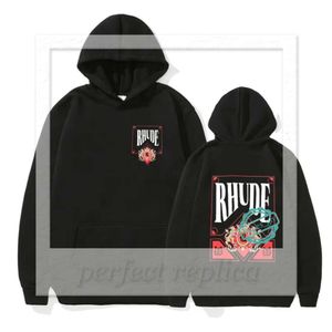 Rhude Sweat à capuche Hoodies Sweatshirts Sweats Sweat Dreigner Rhude American Fashion Crown Couronne imprimée Sweat à capuche Femme Couple décontracté Luxurious Wa 834