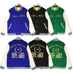 Rhude Jacket Designer Luxury Mens Jackets Hoge kwaliteit Bloembrief Borduurwerk Wollen pak Loose Flight Jacket Fashion Out meter