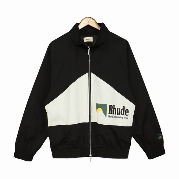 Rhude Jacket Mens Fashion Designer Streetwearberker chaqueta de primavera Rhude Men's and Women Style Style High Street Loose Bomber Chaqueta 8809