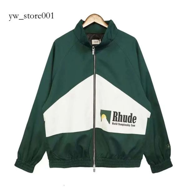 Rhude Jacket Mens Varsity American Vintage Baseball Rhude Hoodie Letterman Jacket Femmes Manteau Brodé Disponible dans Rhude Styles Brand Couple 2333