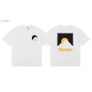 Rhude Luxury Brand Rhude Shirt Men T Shirts Designer Shirt Men Shorts Print White Black S M L XL Street Cotton Fashion Youth Mens Tshirts T -shirt 9c6c