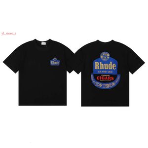 Rhude Luxury Brand Rhude Shirt Men T Shirts Designer Shirt Men Shorts Print Wit Black S M L XL Street Cotton Fashion Youth Mens Tshirts T -shirt 804f