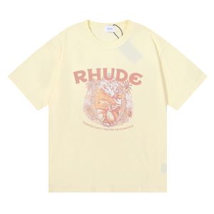 rhude marque de luxe rhude chemise hommes t-shirts designer hommes chemise hommes shorts imprimé blanc noir s m l xl rue coton mode jeunesse hommes t-shirts tshirtVFEI