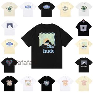 Rhude Marque De Luxe Chemise Hommes T-shirts Designer Shorts Imprimer Blanc Noir s m l xl Rue Coton Mode Jeunes Hommes T-shirts Tshirt VYSW 8JHH 45GM ZGP1 ZGP1 ZGP1