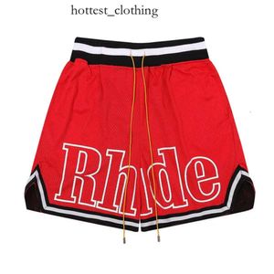 Rhude Men Brepwable Beach Shorts Men Femmes Casual Mesh Track Brewable Oversize Shorts Shorts à cordon de taille