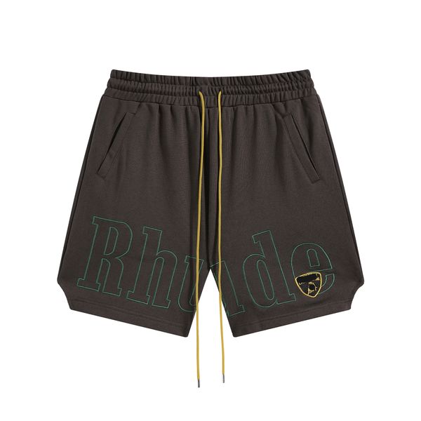 Rhude Men Beach Beach Shorts Beats Mujeres Mujeres Mesh Cash Track Breathing Brewding Rhude Rhude Wists Drawstring Shorts para Black and White ShortSqoiB