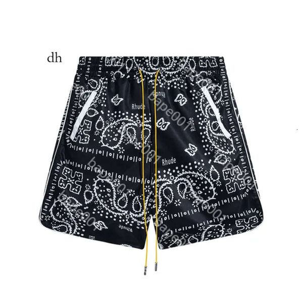 RHUDE MEN SHORTABLE PLACE Shorts femme Casual Mesh Track Oversize Rhude Trache Sweet Free Free for Black and White 81