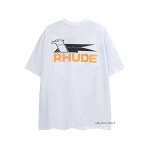 Rhude hommes T-shirts été printemps mode Streetwear hirondelle imprimer T-shirts hommes femmes coton abricot noir blanc t-shirt 217