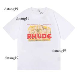 Rhude Mens Rhude Shirt T-shirt Designer de haute qualité Mode décontractée manches courtes Europe Amérique Tshirt Classic Classic Trendy Tshirts Rhu 6187