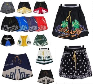 Rhude heren shorts atletische casual mesh korte heren dames hoge kwaliteit klassieke strandmode luxe designer casual street hiphop koppels designer shorts