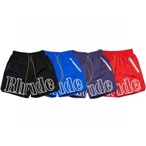 RHUDE Hommes Shorts D'été High Street Alphabet Imprimer Cordon Réfléchissant Hip-Hop Pantalons Décontractés Plage Cinq Points Shorts À La Mode Hommes 238