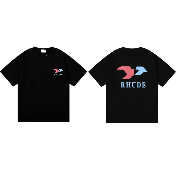 Rhude Mens T-shirt Designer Shirt for Men pour hommes à manches courtes Rhudes Brand Imprimés Shirts Tee Top Loose Rhude Tshirt Femme surdimensionnée Tops Polo Vêtements 888