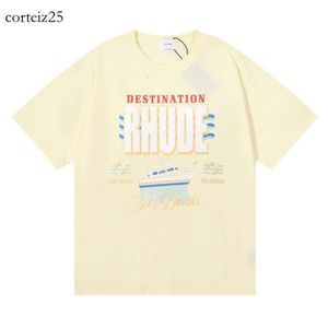 RHUDE MENS T-shirt Designer ShirtShigh Quality Quality Brand Brand Shirts Casual Fashion Short Sleeve High-Quality Europe America Men Women Roun 2589