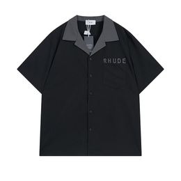 RHUDE MENS T-shirt Designer T-shirt Classic Rhude Shirt Summer Tissu Heavy Couple Fashion Polos Shirts Men New Style Polo de haute qualité 2037