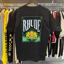 Rhude Mens T-shirt Designer T-shirt Rhude Shirt Top Craftsmanship Rhude T-shirt Summer Street Street Casual Short Sleeve Style Style Tees Coton Printing Tee 132