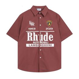 Rhude Mens T -shirt Hoogwaardige Tess Designer Casual Fashion Rhude Polo Shirt Short Sleeve Europe America Men Women Round Neck T -Shirts 647