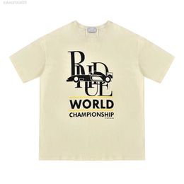 Rhude Camisetas para hombre Moda Diseñador de lujo Camiseta Camiseta con estampado de letras Hombres Mujeres Pareja Manga corta Clásico Casual