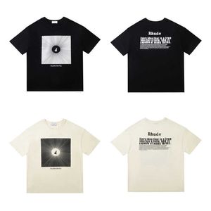 T-shirts pour hommes RHUDE Personnage de mode de haute qualité Street Abstract Street Beau T-shirt à manches courtes en vrac pour couples hommes