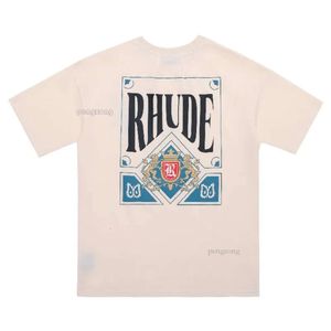 Rhude Hommes T-shirts Shorts High Street Fashion Designer pour hommes Chemise à manches courtes Imprimer Crewneck T-shirt décontracté Top Tee Taille asiatique 976