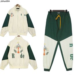 Rhude Mens Survêtements Y2k Costume De Sport Designer Veste Pantalon Couture Couleur Paire Femmes Rue Casual Mode 333 Cetz