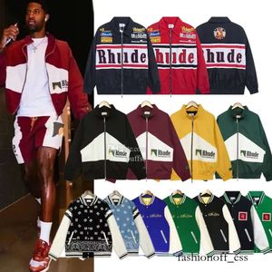 Rhude Mens Varsity Jacket Y2k American Vintage Baseball Letterman Jacket Veste Manteau brodé pour femme disponible dans une variété de styles 985 361