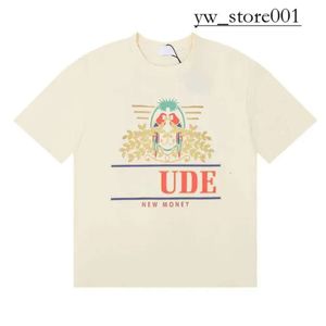 Rhude New 2024 Designer Mens T -shirt Fashion Graphic Gedrukte dameshoens Kleding Rhude Shirt Short Letter Graffiti Loose Rhude Shirt Hoogwaardige T -shirt 8420