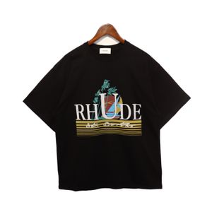 RHUDE T-shirt masculin NOUVEAU MENSE EUROPURÉ ENTÉRIEUR LUXEUR LUXEUR RHUDE MEN'S MEN'S COUPLES T-SHIRT 100% coton T-shirt Rhude T-shirt 1 2121