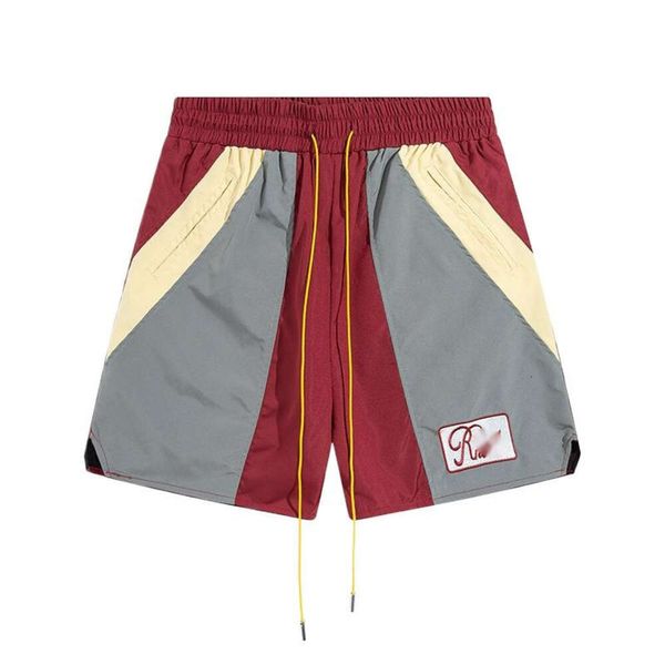 Pantalones Rhude Diseñador Nicho de moda Moda RHUDE Bordado Color a juego Atar Elástico Pantalones cortos deportivos informales para hombres y mujeres