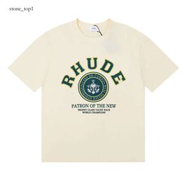 Rhude Shirt 24SS Top Quality Rhude T-shirt Designer Summer T-shirt Men T-shirts Tops Luxury Lettre imprimé Shirt Mens Femmes Vêtements à manches courtes S-xxl lakah 361