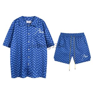 Rhude camiseta diseñadora para hombre set rhude camisa y traje corto hombres manga corta camiseta de alta calidad tee beach shads shorts pantalones cortos de moda de baño sportswear 5189