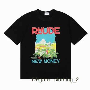 RHUDE Shirt Designer T Mens Shirts Graphic tee Womens Tshirts of Leisure Fashion Loose Short Sleeve avec une variété Designs en option OZV8