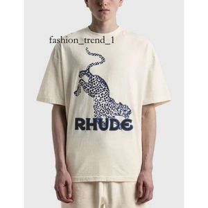 Rhude Shirt Designer T-shirt Hommes T-shirt de haute qualité Tess Mode décontractée à manches courtes Europe Amérique Hommes Femmes Col rond Luxe Tendance Marque T-shirts Taille US 8469