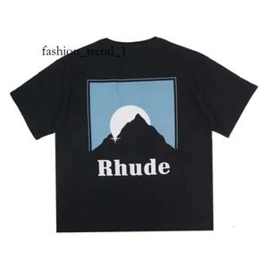 Rhude Shirt Designer T-shirt Hommes T-shirt de haute qualité Tess Mode décontractée à manches courtes Europe Amérique Hommes Femmes Col rond Luxe Tendance Marque T-shirts Taille US 1729