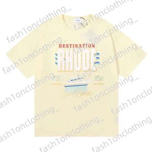 Rhude Shirt Ins Hot Spring Summer T-shirt American Luxury Rhudes Skateboard Mens Designer T-shirt Women Men Men Casual Good Rhudes T-shirt 162