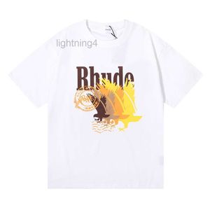 RHUDE Shirt Mens Designer T-shirt Workout Shirts for Men Oursized T-Shirts T-shirt 100% coton RHUDE THIRTS Vintage à manches courtes