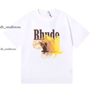 RHUDE Shirt Mens Designer T-shirt Workout Shirts for Men Oursized T-Shirts T-shirt 100% coton RHUDE THIRTS Vintage à manches courtes Us Taille 520