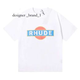 Rhude Shirt Heren T-shirt Designer Shirt Hoge kwaliteit Tess Designer Casual Mode Korte mouw Europa Amerika Mannen Dames Ronde hals T-shirts Amerikaanse maat S-XL 1256