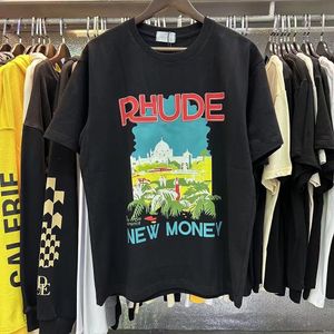 RHUDE Shirt Summer Designer t Quality Tees Men Shirts Tops Letter Imprimé Mens pour femmes Vêtements Court S-xl à manches courtes