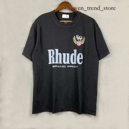 RHUDE Shirts Brand Imprimé T-shirt Men Femmes Round Cer T-shirts Printemps Summer High Street Style Top Tees Asian Size S XL Camiseta Cheap Rhude Tshirt 192